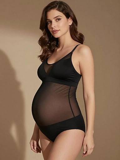 Cinematic Low-Key Maternity Lingerie Portrait