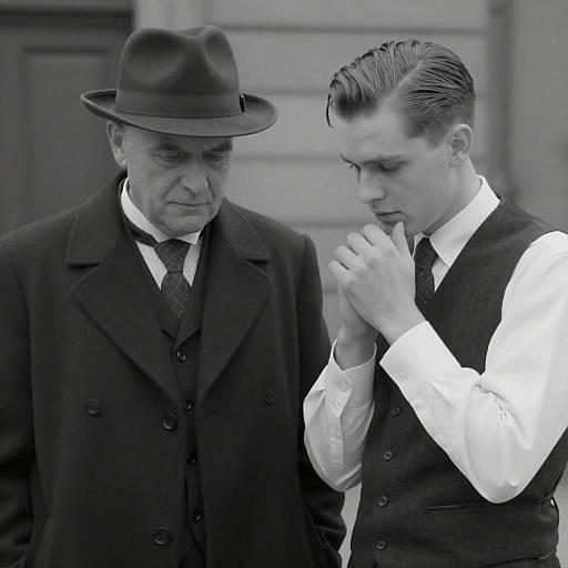 Vintage Black-and-White Portrait of Two Men