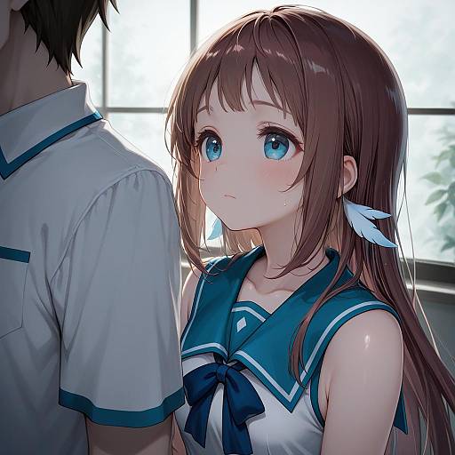 Illustration of Mukaido manaka, nagi no asukara in the style of Nanahara fuyuki