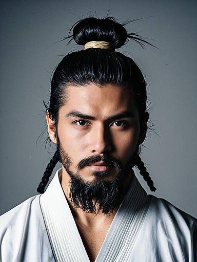 Samurai Man Bun Cosplay Headshot