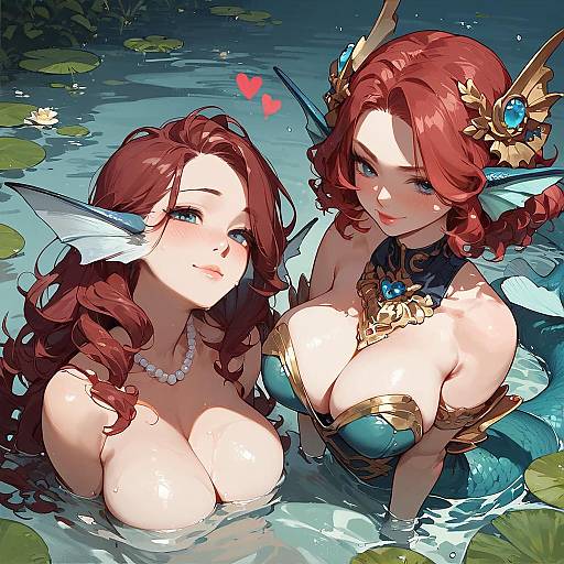 Burgundy Mermaid Close-Up with Jewelry