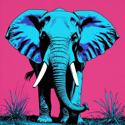 Psychedelic Elephant Illustration