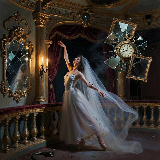 Mysterious Nightshade Dancer in Rococo Theater