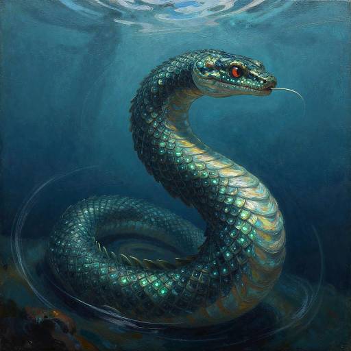 Hyper-Detailed Bioluminescent Sea Serpent