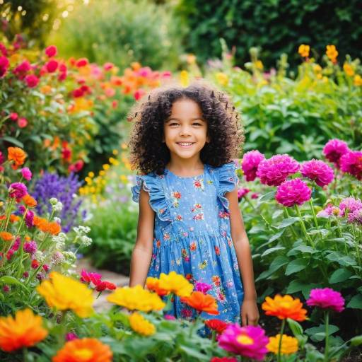 Child in Vibrant Garden of Joy