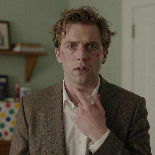 Intense Portrait in a Cluttered Room