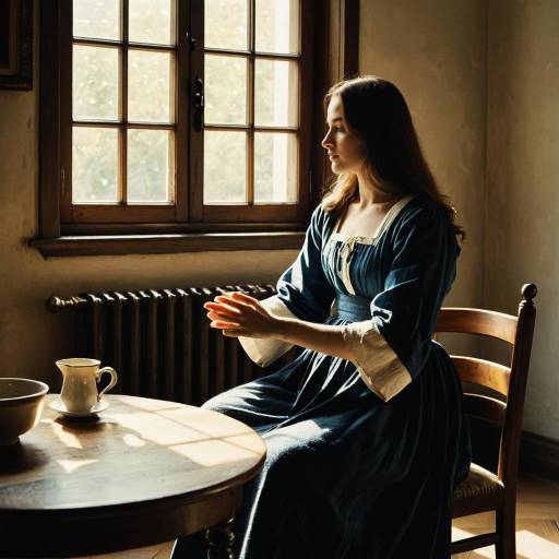 Inviting Serenity: A Vermeer-Inspired Artwork