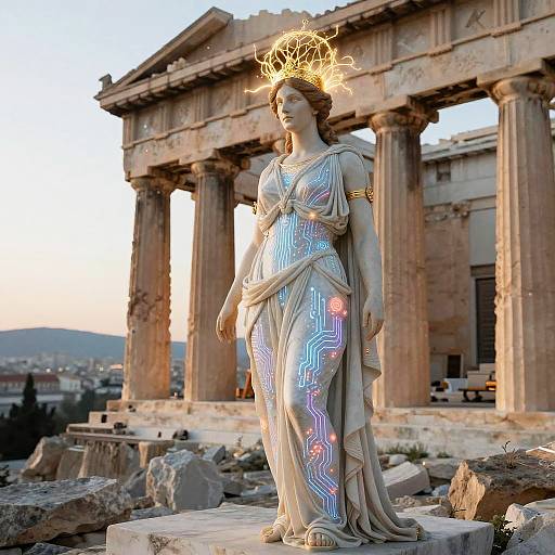 Futuristic AI Greek Goddess