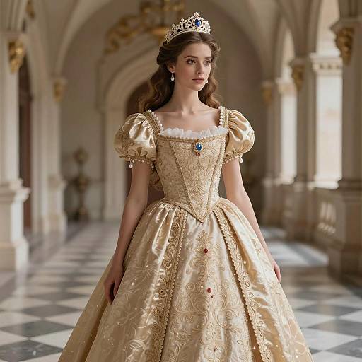Princess in Elegant Medieval Gown