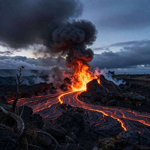Foreboding Volcanic Dusk Landscape