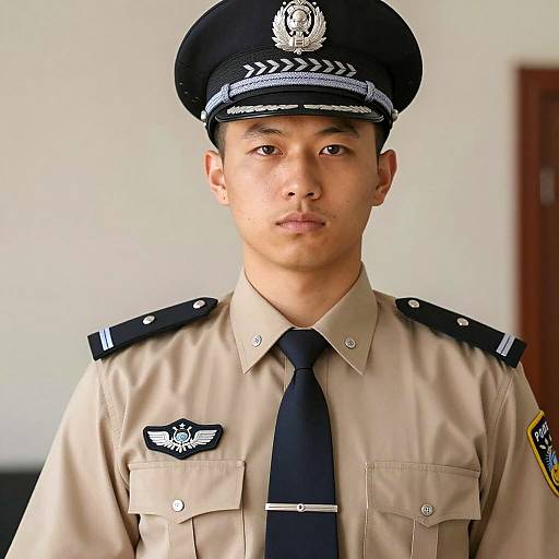 Realistic Portrait of Young Police Officer