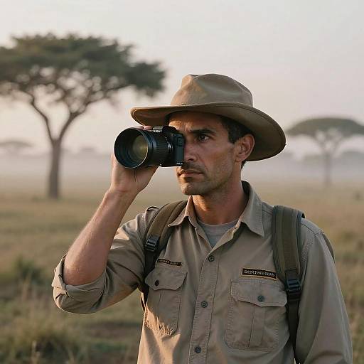 Rangefinder Portrait of Conservationist at Dawn