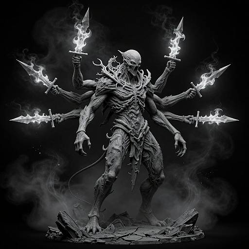 Colossal Multi-Armed Fiery Horror