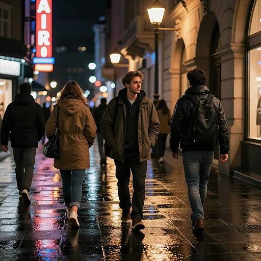 Hyperrealistic Neon Urban Night Scene