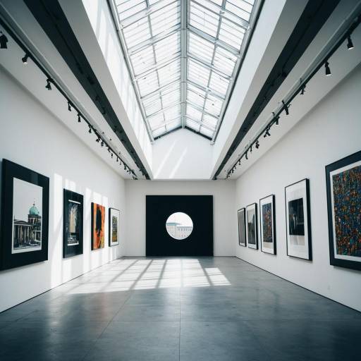 Modern Art Gallery Interior with Skylight