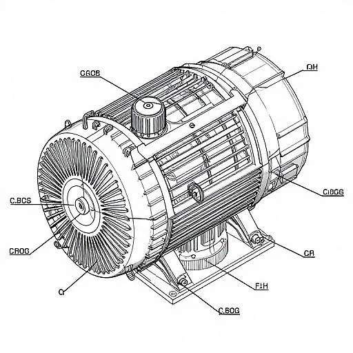 Isometric Electric Generator Blueprint
