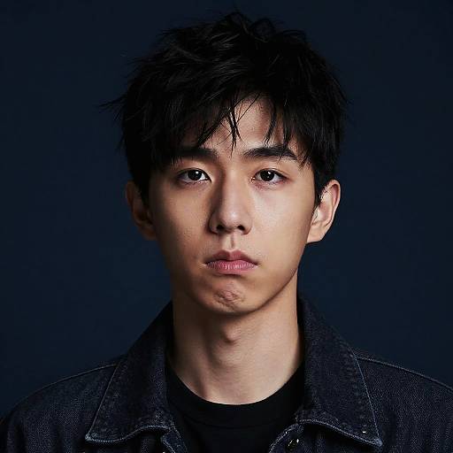 Portrait of Serious Young Asian Man