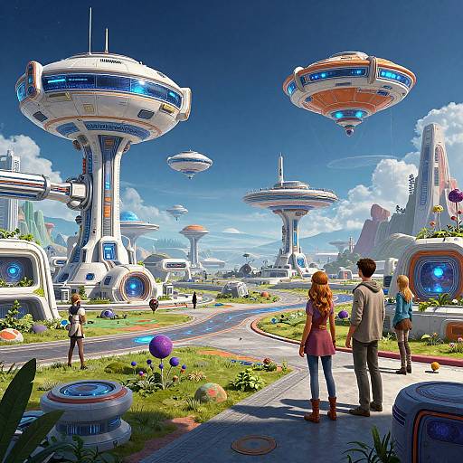 Futuristic Human Colony on Alien World