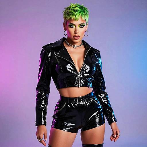 Charismatic Genderfluid Performer in Neon