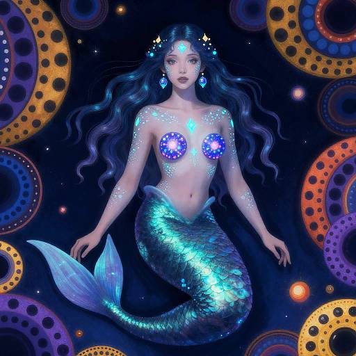 Ethereal Bioluminescent Mermaid Oracle