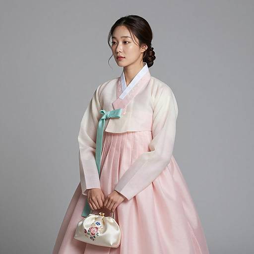 Elegant Korean Hanbok Portrait Photography