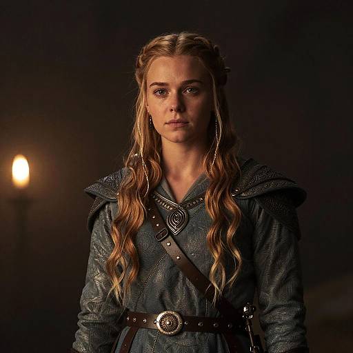 Heroic Nordic Female Warrior Portrait