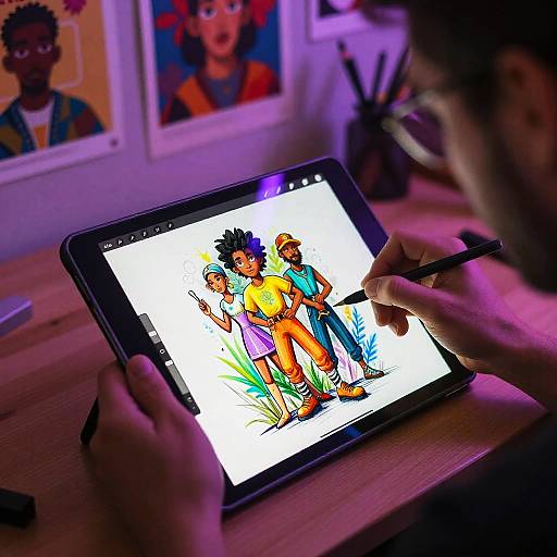 Digital Artist Crafting Imaginative Fan Art