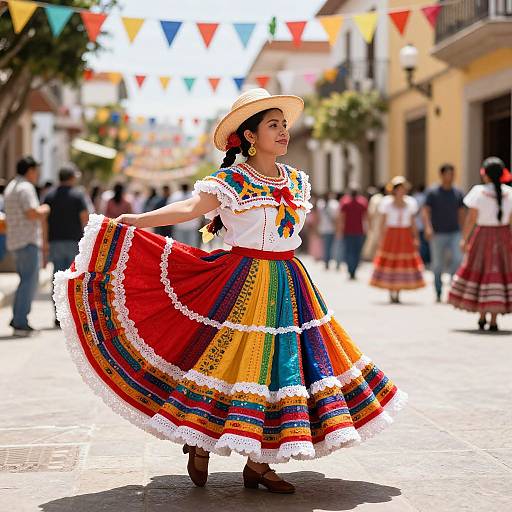 Vibrant Traditional Mexican Dancer Scene