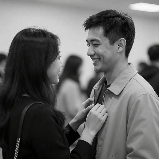 Black-and-White Intimate Couple Portrait