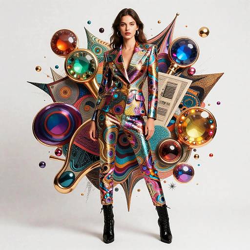 Iridescent Jewel Tone Fashion Collage