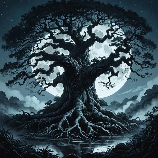 Ancient Tree Under Full Moon Ancient Tree Under Full Moon