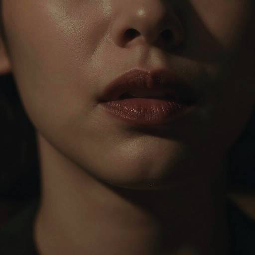 Vintage Noir Glossy Lip Close-Up