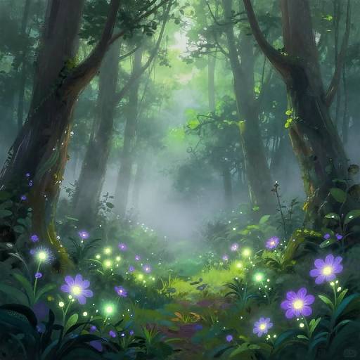 Serene Misty Forest at Dawn