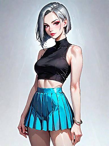 Stylish Woman in Modern Minimalist Fashion