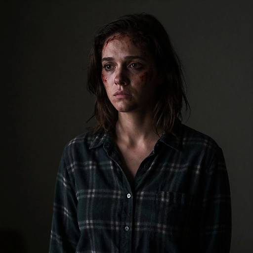 Somber Woman Portrait in Dark Setting