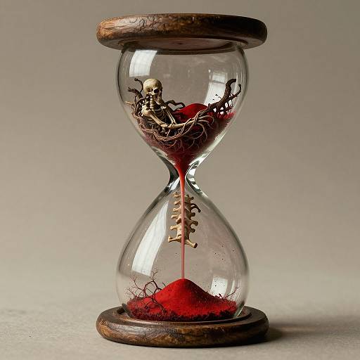 Skeletal Hourglass with Twisting Spinal Column