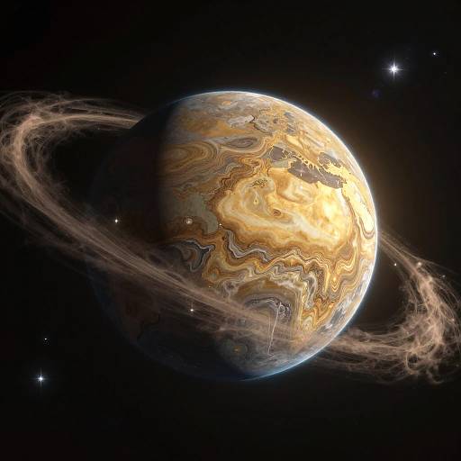 Matte Painting of Marble Water Planet