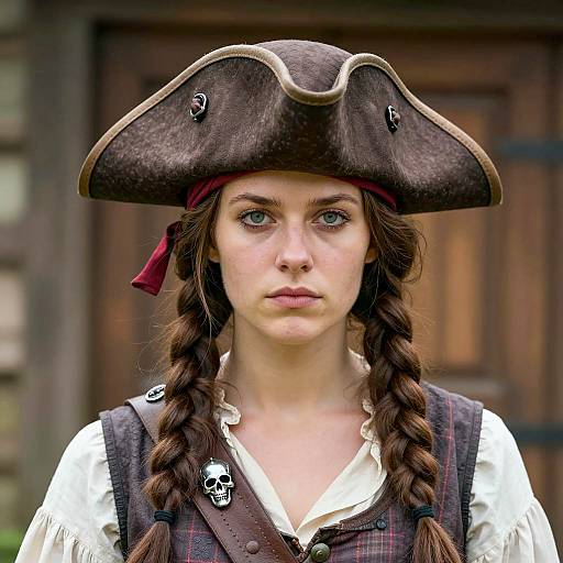 Young Woman in Renaissance Pirate Costume