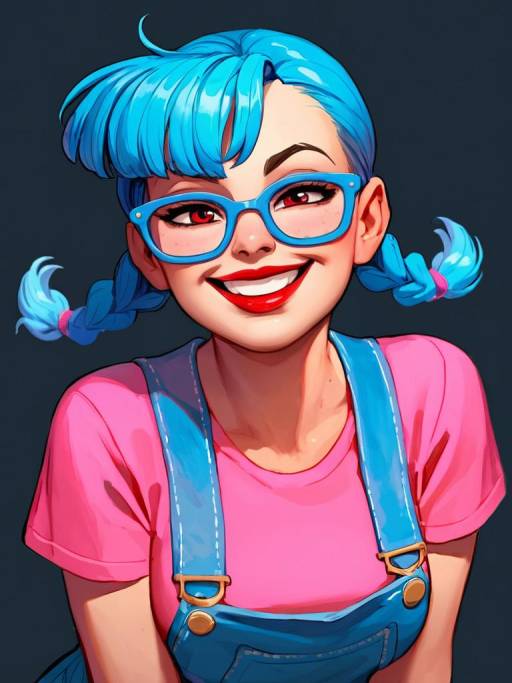 Vibrant Cartoon Character Portrait