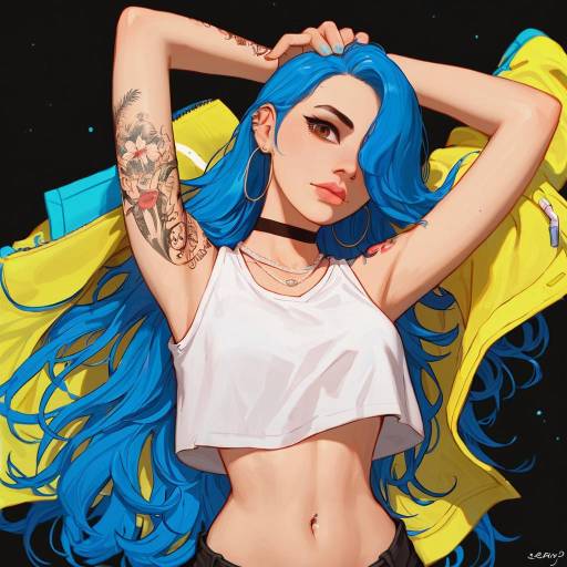 Bold Solo Portrait of a Tattooed Girl