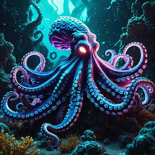 Radiant Luminescent Leviathan Octopus