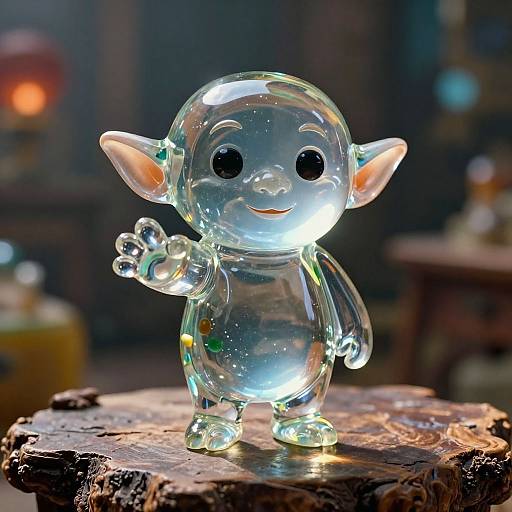 Adorable Transparent Glass Goblin