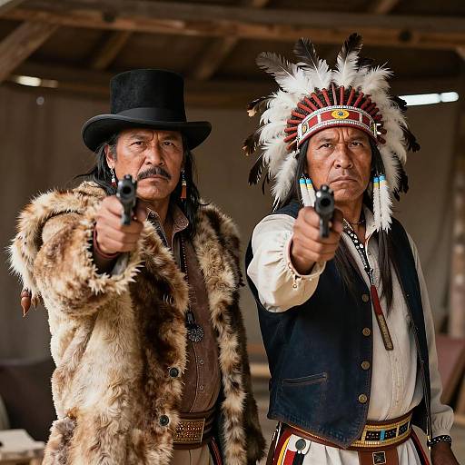 Native American Men in Traditional Attire