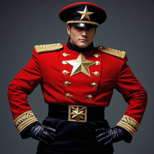 Man in Red Military Cosplay Uniform