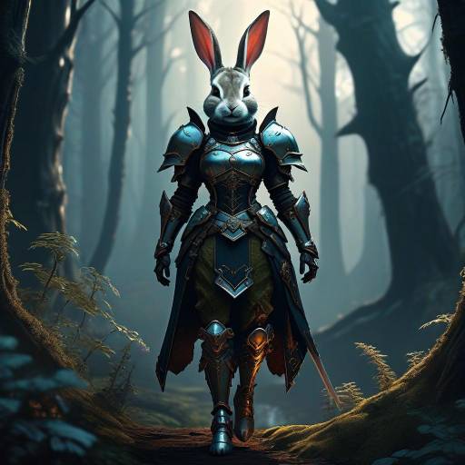 Medieval Cyberpunk Rabbit Rogue Artwork