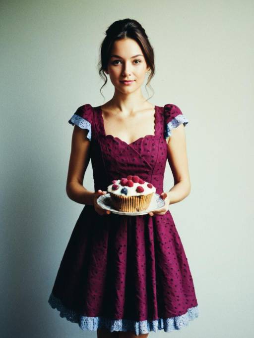 Stylish Woman in Dessert-Inspired Outfit