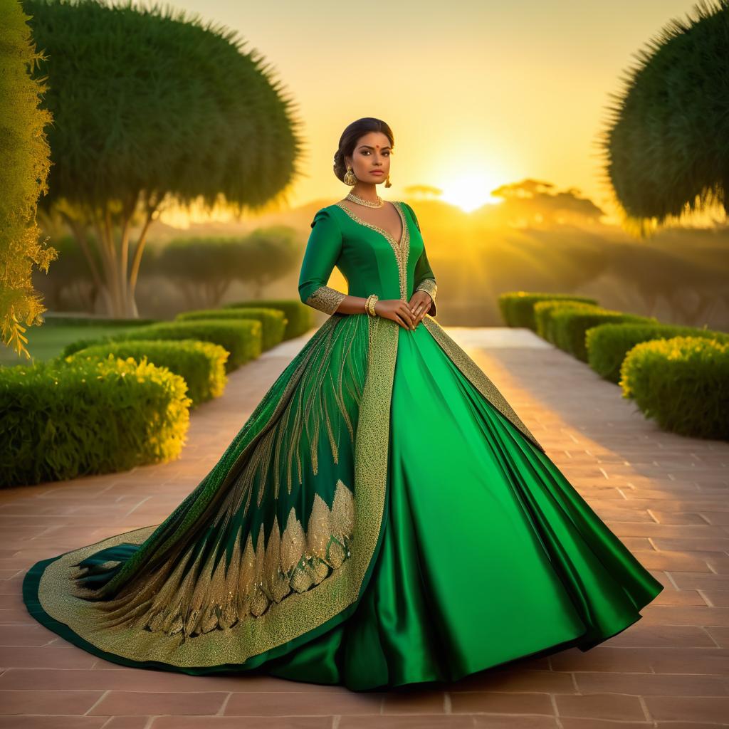 Regal Peacock in Elegant Sunset Portrait