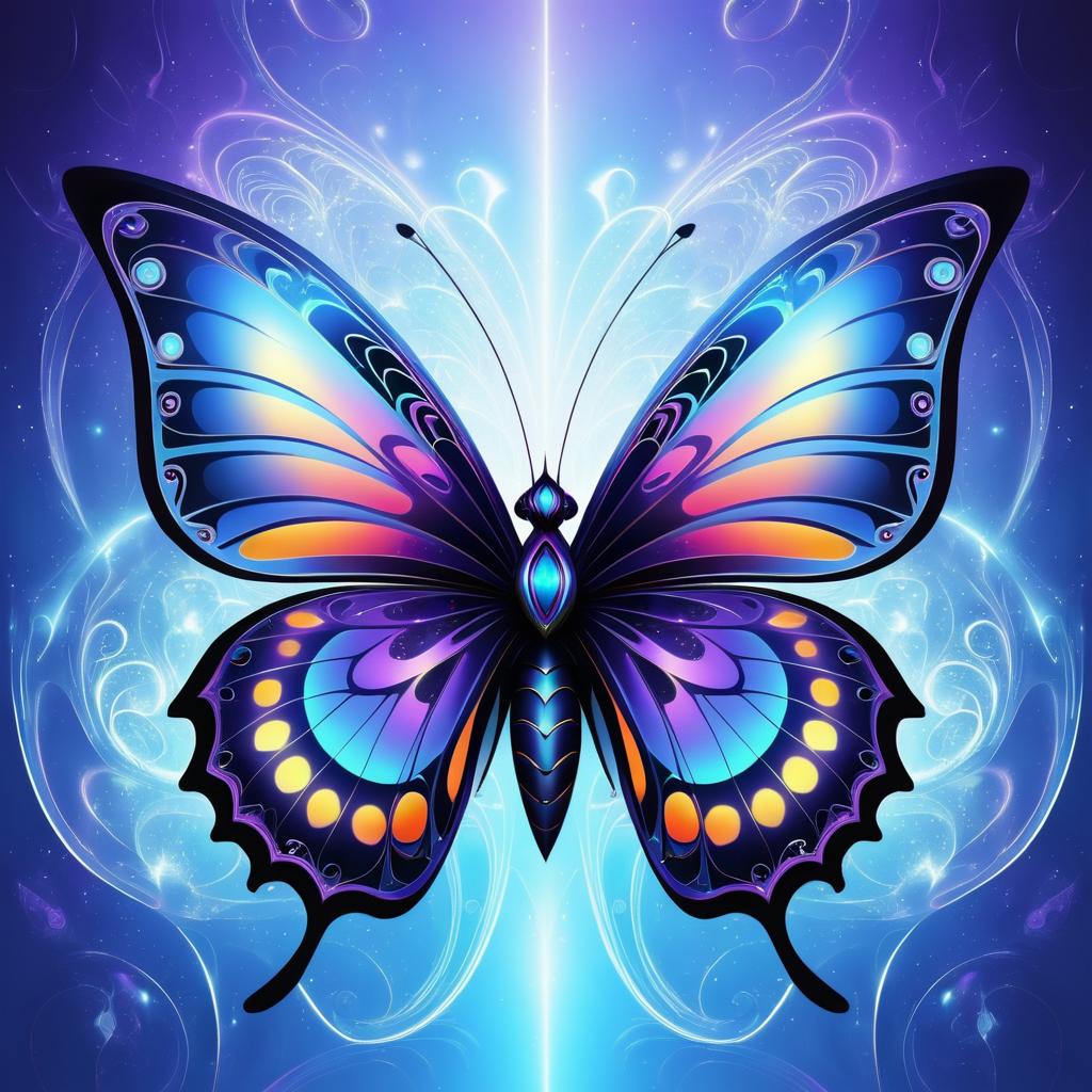 Surreal Futuristic Alien Butterfly Art