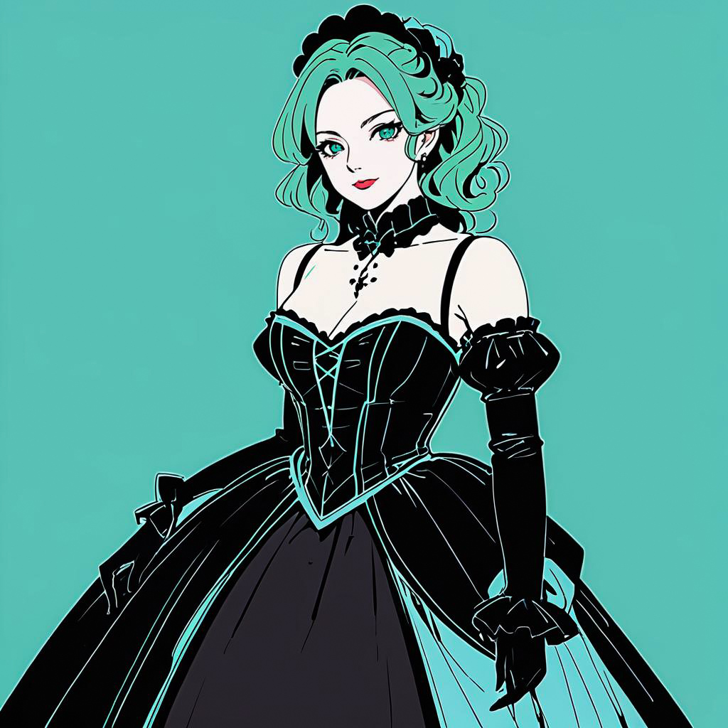 Elegant Aristocratic Lady in Gothic Fashion