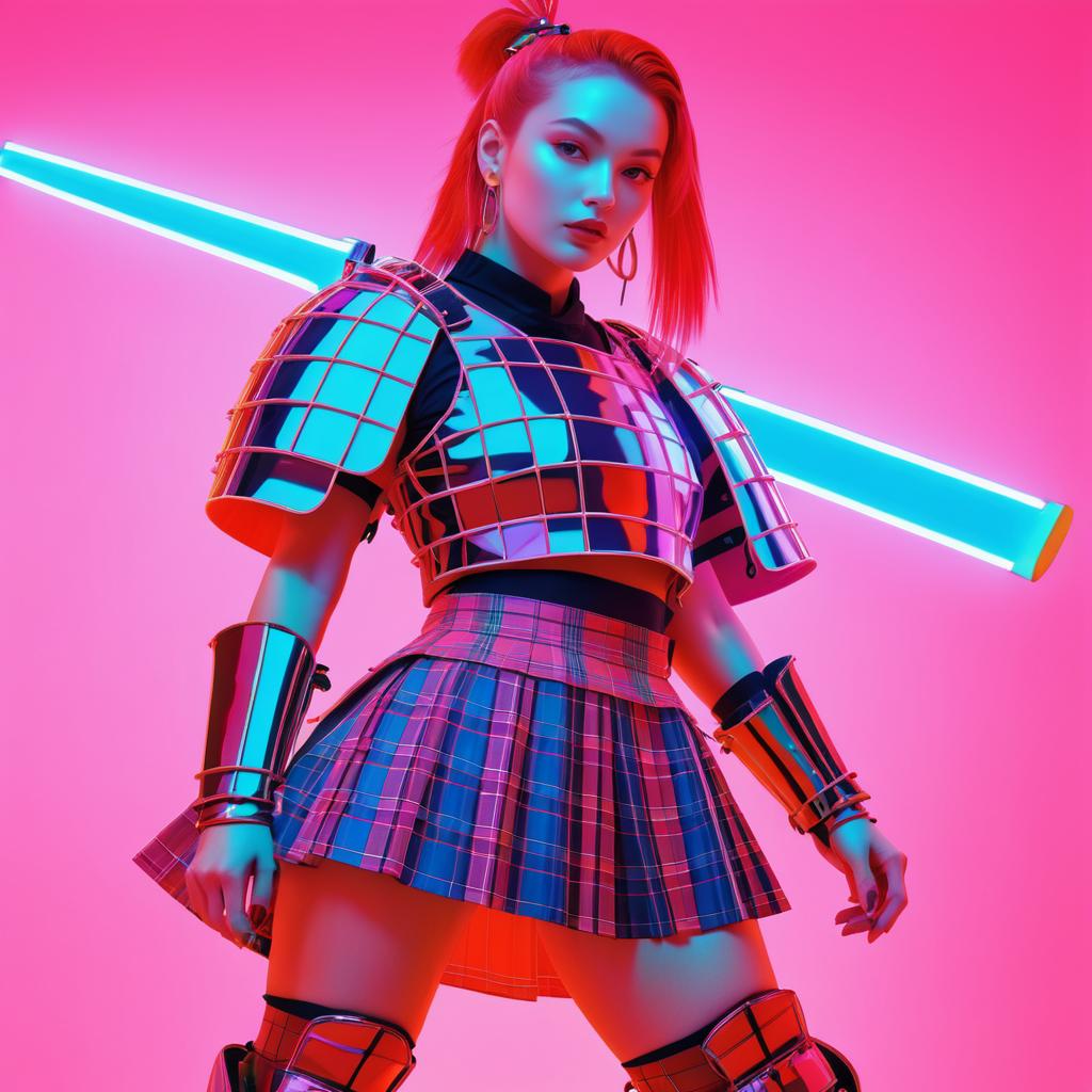 Cyberpunk Niji Pastel Neon Warrior